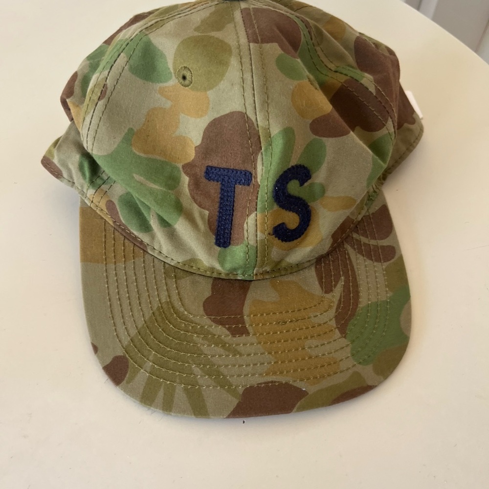 Taylor Stitch Camouflage Hat with Blue Logo